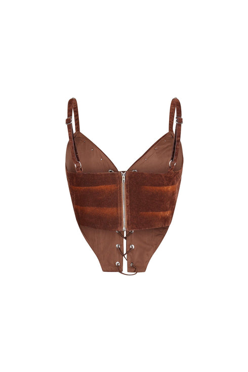 St. George Faux Suede Corset Top